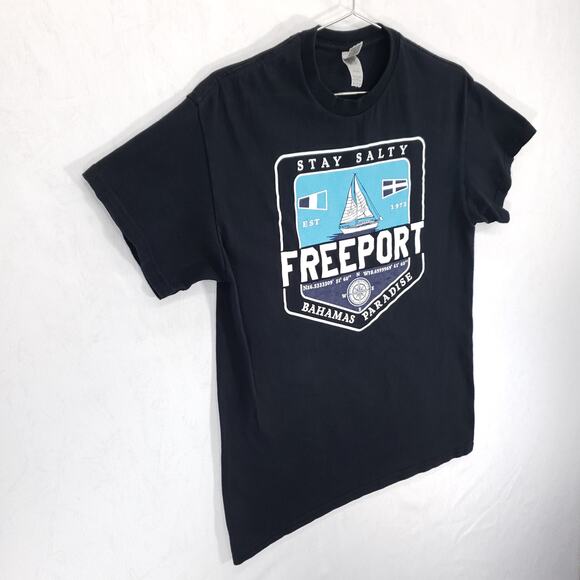 Bahamas T Shirt Mens Medium Black Stay Salty Freeport Grand Bahama Island Tee - Picture 5 of 9